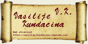 Vasilije Kundačina vizit kartica